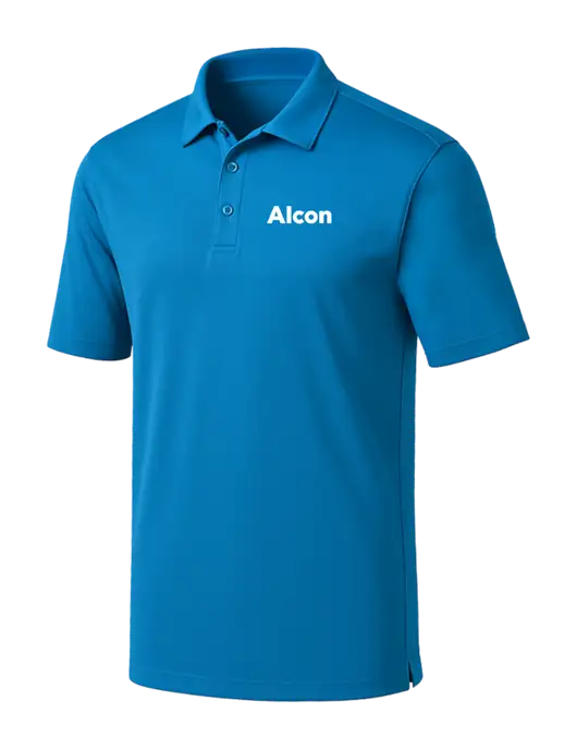 Royal Blue Silk Touch Performance Polo w/Alcon Logo