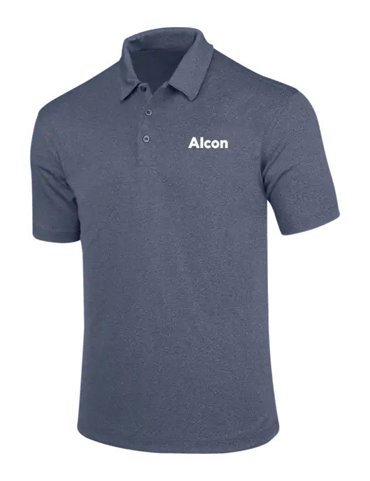 True Navy Trace Heather Polo w/Alcon Logo