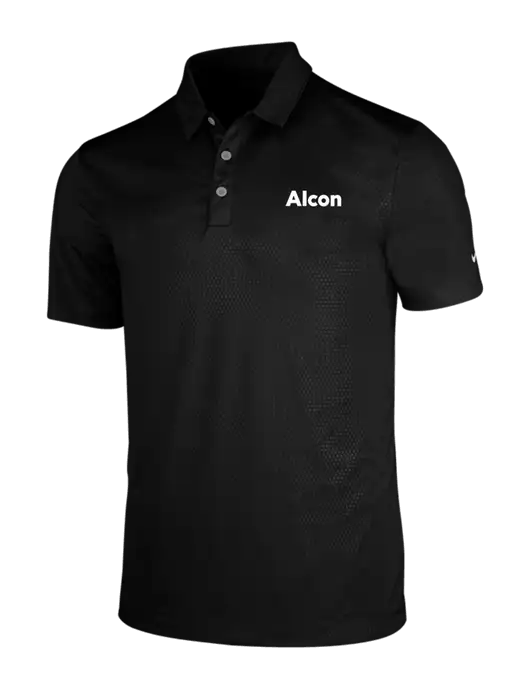NIKE Black Dri-Fit Embossed Tri-Blade Polo w/Alcon Logo