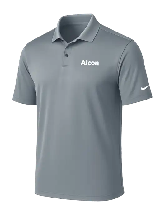 NIKE Medium Grey Victory Solid Polo w/Alcon Logo