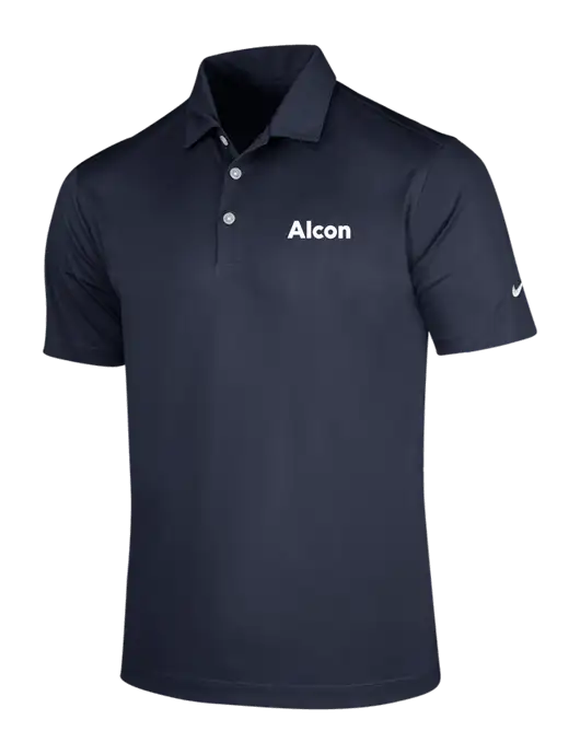 NIKE Dark Navy Dri-Fit Vertical Mesh Polo w/Alcon Logo
