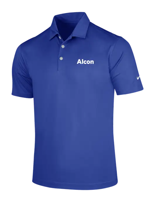 NIKE Dark Royal Dri-Fit Vertical Mesh Polo w/Alcon Logo