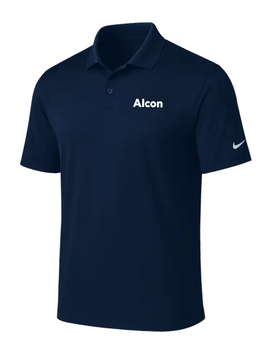 NIKE Navy Victory Solid Polo w/Alcon Logo