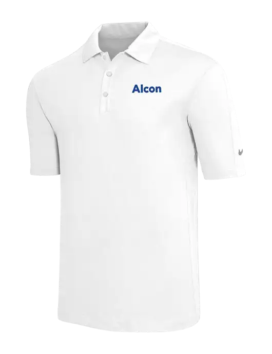 Nike White Tech Sport Dri-FIT Polo w/Alcon Logo