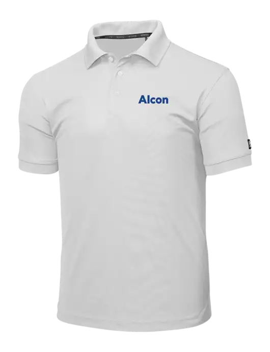 OGIO Bright White Caliber 2.0 Polo w/Alcon Logo