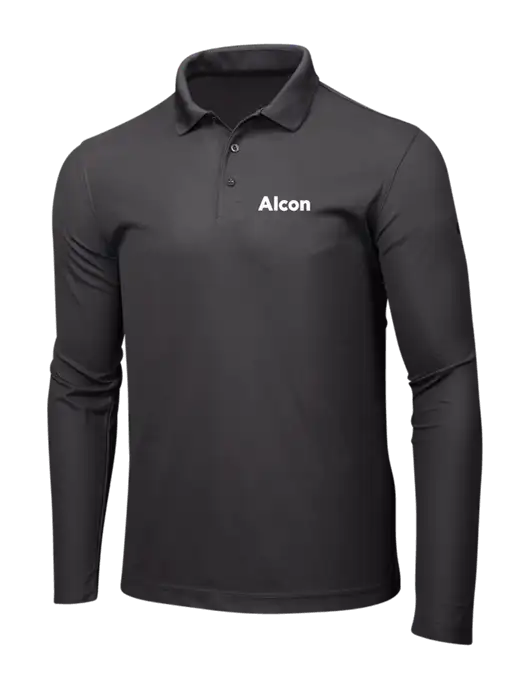 OGIO Charcoal Grey Caliber 2.0 Long Sleeve Polo w/Alcon Logo