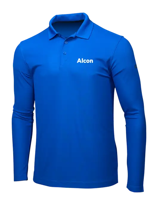 OGIO Royal Blue Caliber 2.0 Long Sleeve Polo w/Alcon Logo