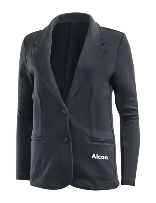 Charcoal Grey Womens Knit Blazer w/Alcon Logo