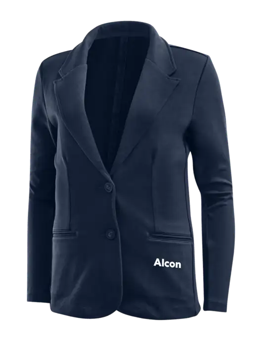 Deep Navy Womens Knit Blazer w/Alcon Logo
