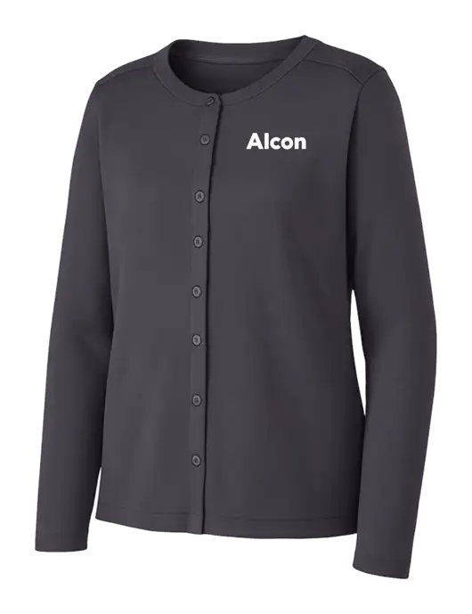 Grey Smoke Womens Concept Stretch Button-Front Cardigan Sweater w/Alcon Logo