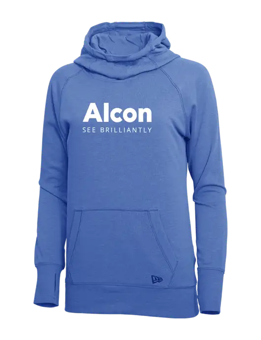 New Era Royal Heather Womens Tri-Blend Fleece Pullover Hoodie w/Alcon Logo