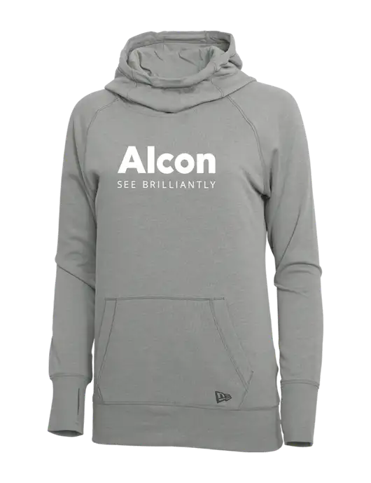 New Era Shadow Grey Heather Womens Tri-Blend Fleece Pullover Hoodie w/Alcon Logo