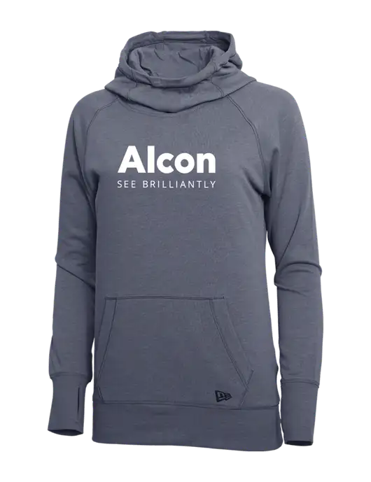 New Era True Navy Heather Womens Tri-Blend Fleece Pullover Hoodie w/Alcon Logo