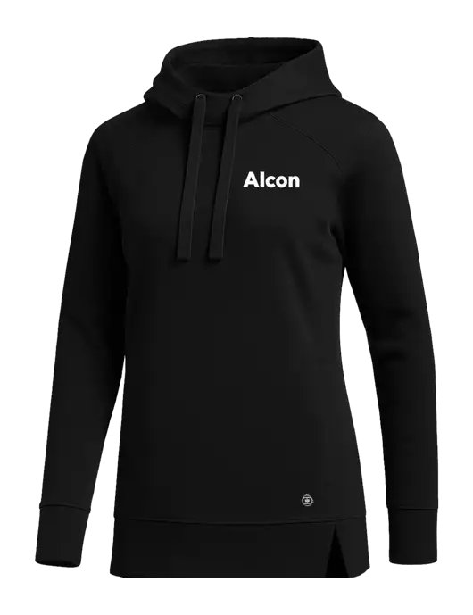OGIO Black Womens Luuma Pullover Fleece Hoodie w/Alcon Logo