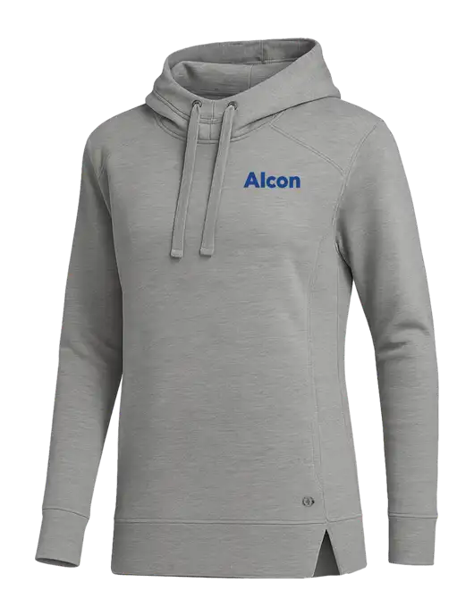 OGIO Heather Grey Womens Luuma Pullover Fleece Hoodie w/Alcon Logo