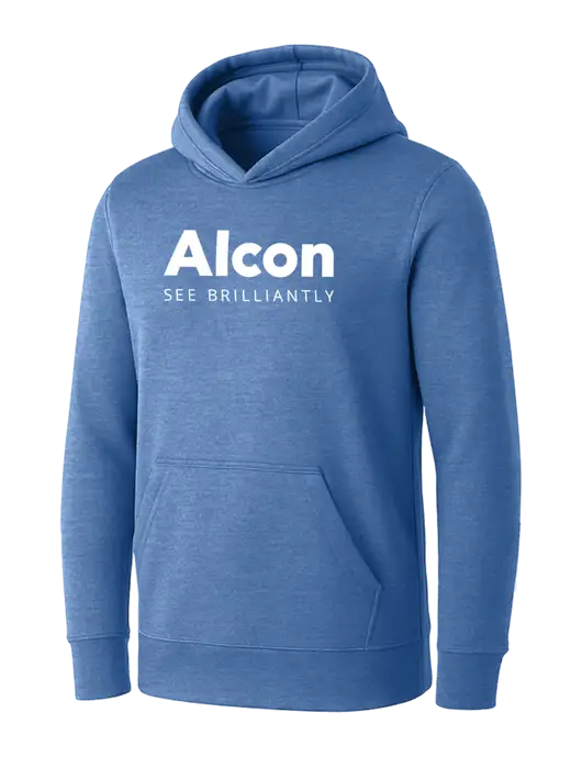 Womens Royal Heather Core Fleece Pullover Hooded Sweatshirt w/Alcon Logo
