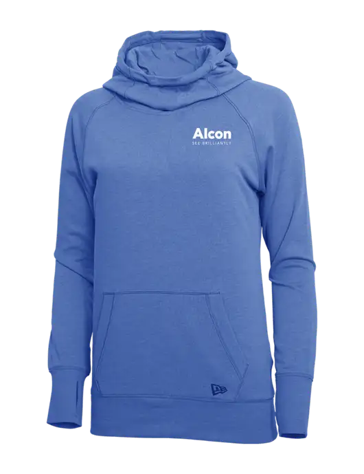 New Era Royal Heather Womens Tri-Blend Fleece Pullover Hoodie w/Alcon Logo