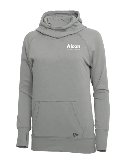 New Era Shadow Grey Heather Womens Tri-Blend Fleece Pullover Hoodie w/Alcon Logo