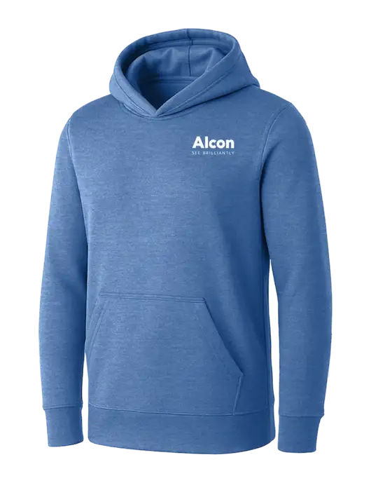 Womens Royal Heather Core Fleece Pullover Hooded Sweatshirt w/Alcon Logo