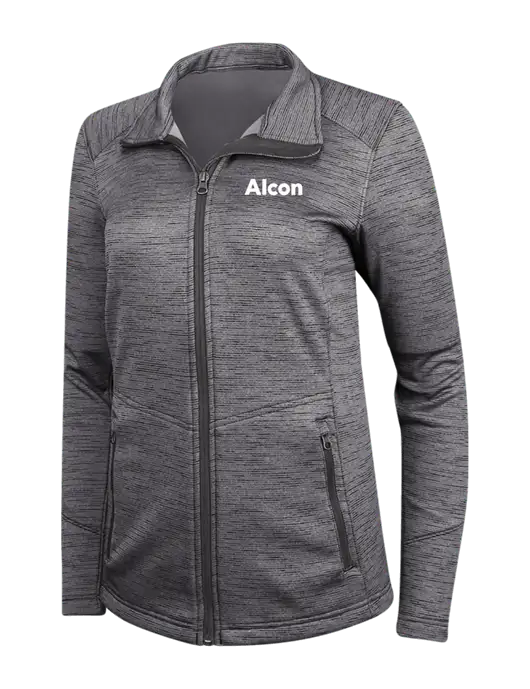 Womens Dark Grey Digi Stripe Fleece Jacket w/Alcon Logo