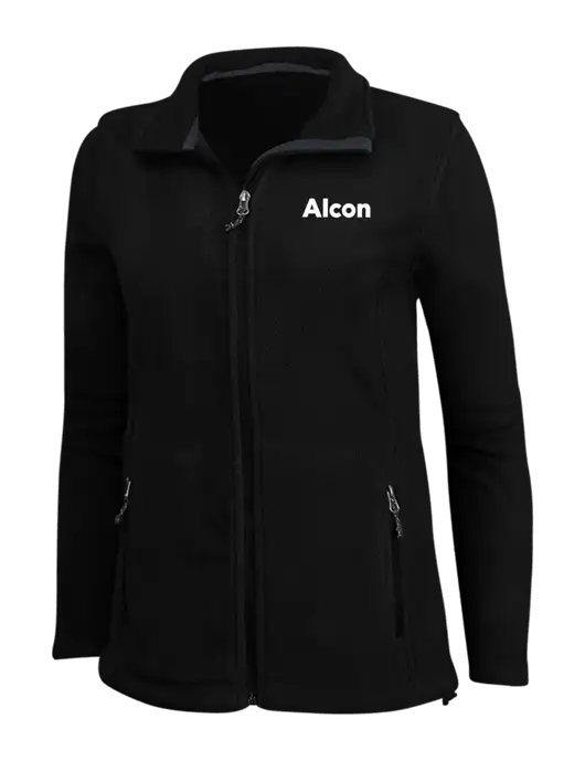 Womens Black Fleece Jacket w/Alcon Logo