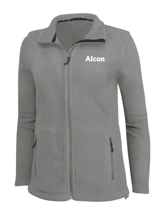 Womens Medium Grey Fleece Jacket w/Alcon Logo