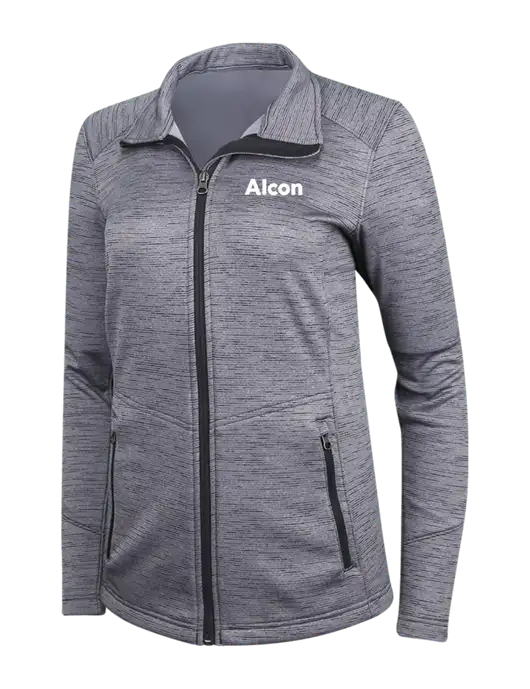 Medium Grey Womens Digi Stripe Fleece Jacket w/Alcon Logo