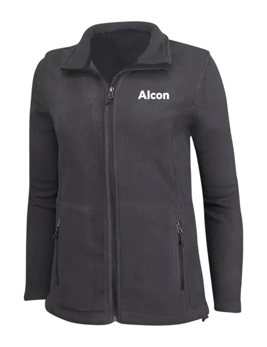 Womens Fleece Dark Grey Jacket w/Alcon Logo