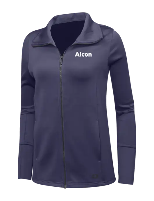 OGIO Navy Womens Endurance Modern Performance Full-Zip w/Alcon Logo