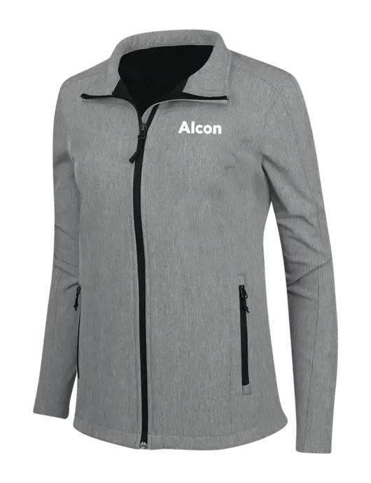 Medium Grey Heather Womens Core Soft Shell Jacket w/Alcon Logo