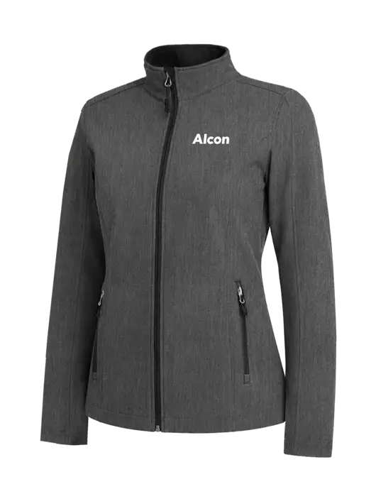 Medium Grey Heather Womens Core Soft Shell Jacket w/Alcon Logo