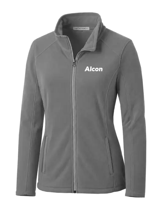 Medium Grey Womens Microfleece Jacket w/Alcon Logo