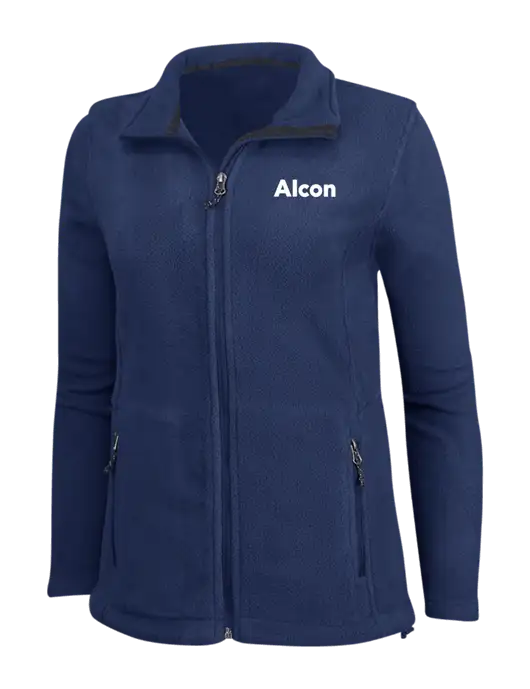 Womens Navy Fleece Jacket w/Alcon Logo