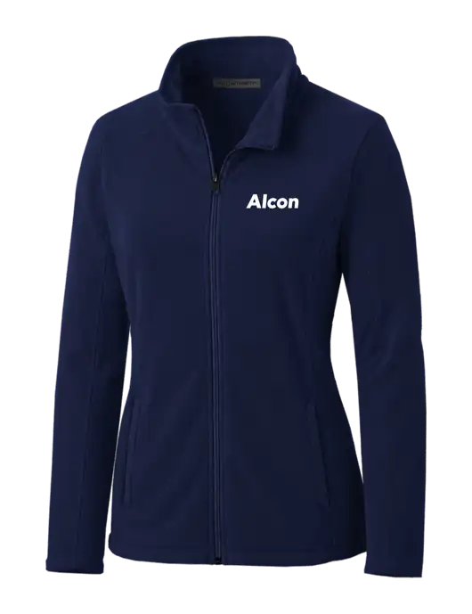 Navy Womens Microfleece Jacket w/Alcon Logo
