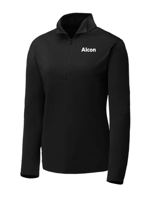 Black Womens Posicharge Competitor ¼ Zip Pullover w/Alcon Logo