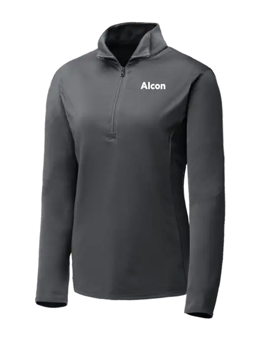 Dark Grey Womens Posicharge Competitor ¼ Zip Pullover w/Alcon Logo