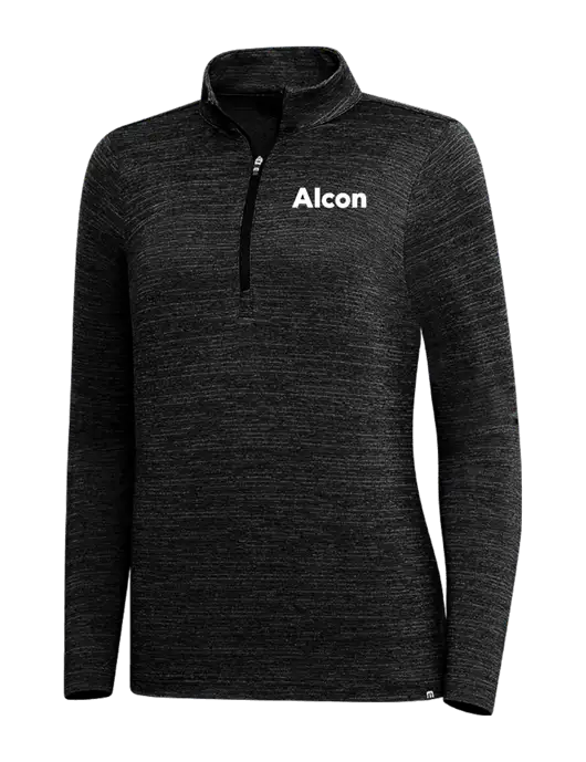 TravisMathew Black Womens Crestview 1/4 Zip w/Alcon Logo