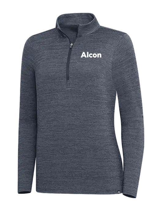 TravisMathew Navy Heather Womens Crestview 1/4 Zip w/Alcon Logo