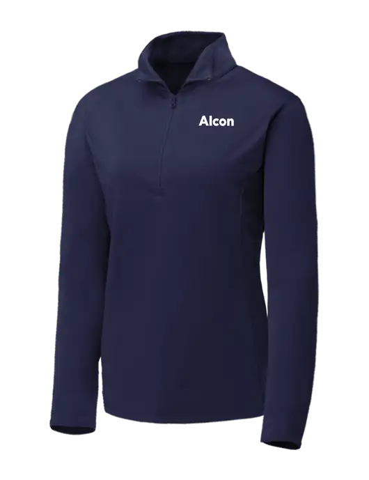 Navy Womens Posicharge Competitor ¼ Zip Pullover w/Alcon Logo