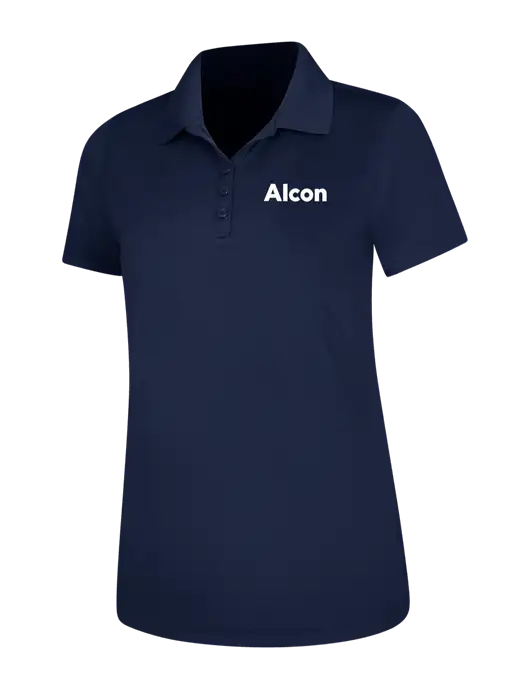 Dark Navy Womens Dry Zone UV Mesh Polo w/Alcon Logo