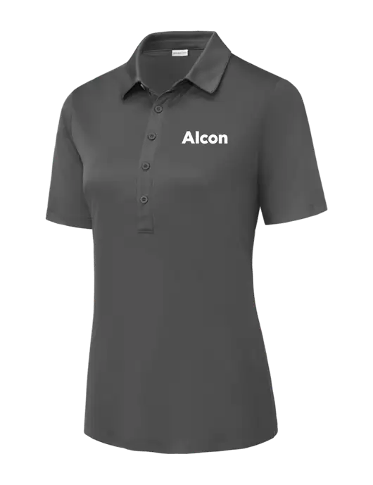 Dark Smoke Grey Womens Posi-UV Pro Polo w/Alcon Logo
