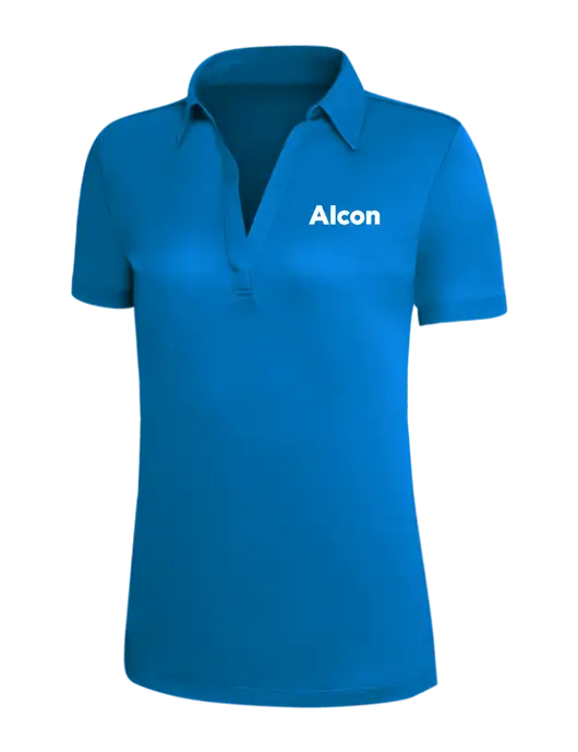 Royal Blue Silk Touch Womens Performance Polo w/Alcon Logo