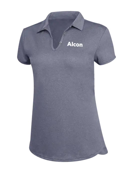 True Navy Womens Trace Heather Polo w/Alcon Logo