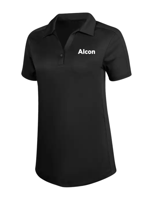 Womens Black Diamond Jacquard Polo w/Alcon Logo