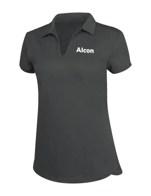 Womens Charcoal Trace Heather Polo w/Alcon Logo