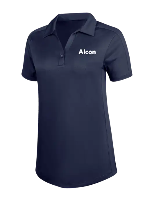 Womens Dark Navy Diamond Jacquard Polo w/Alcon Logo