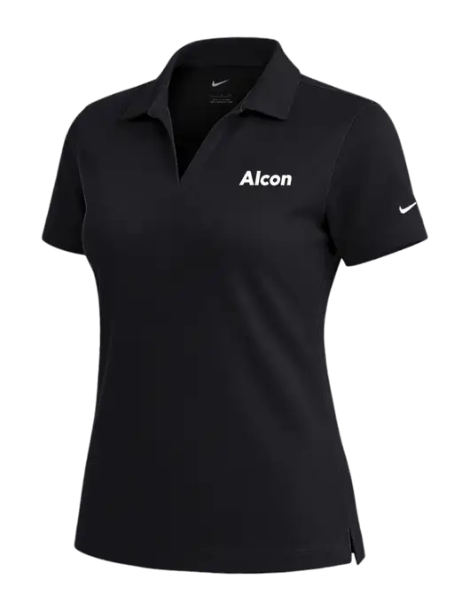 NIKE Black Womens Dri-Fit Micro Pique Polo w/Alcon Logo