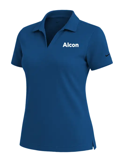 NIKE Dark Royal Womens Dri-Fit Micro Pique Polo w/Alcon Logo