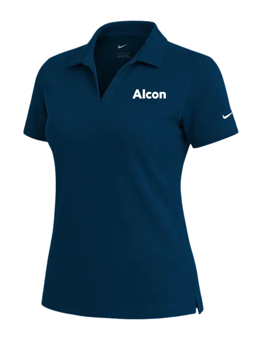 NIKE Navy Womens Dri-Fit Micro Pique Polo w/Alcon Logo
