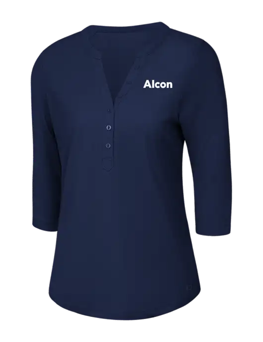 OGIO Navy Jewel Henley w/Alcon Logo